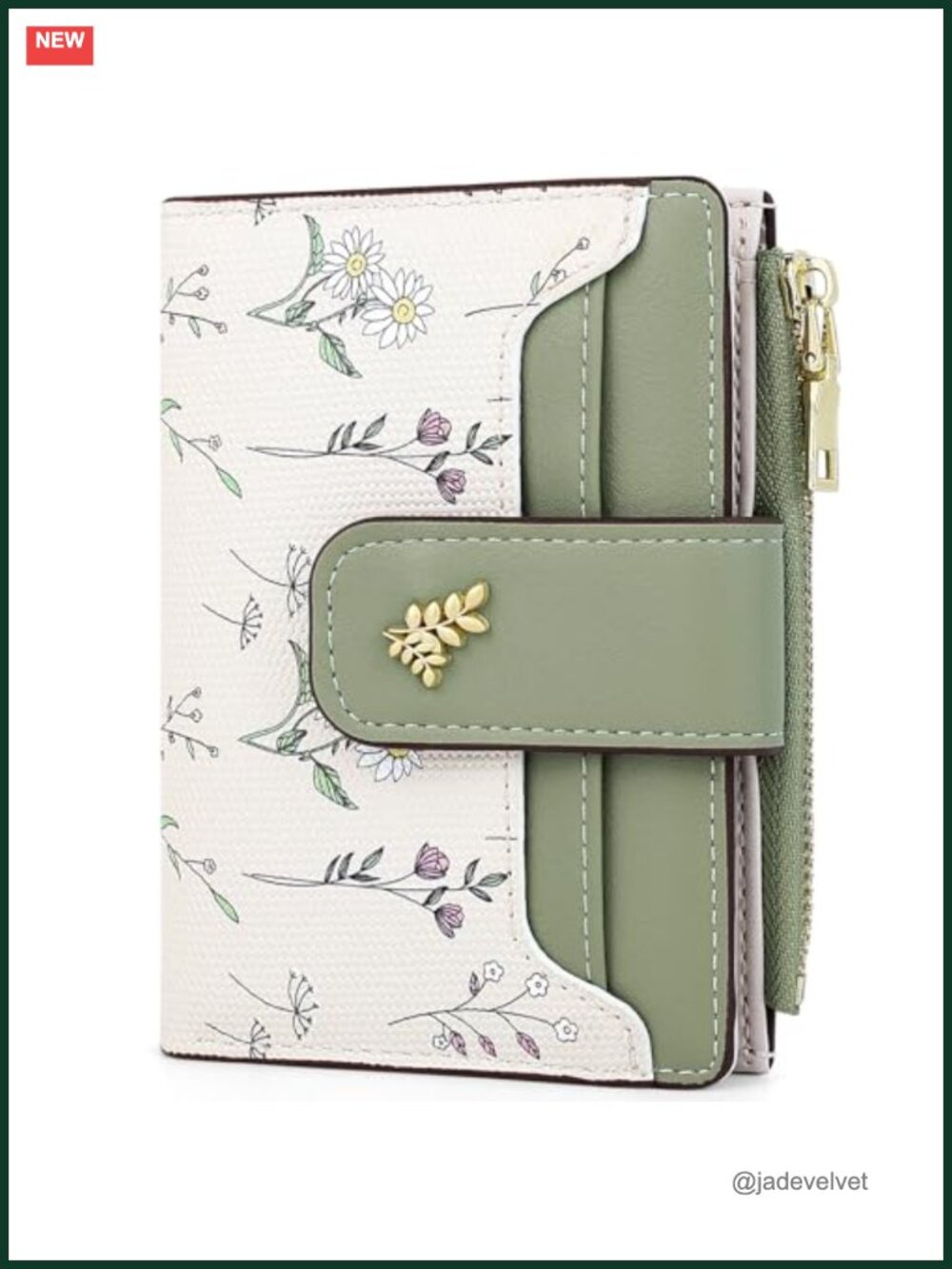RFID Blocking Womens Wallet - Faux Leather Cute Small Floral Card Holder